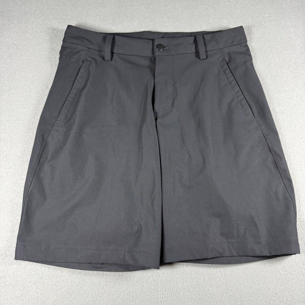Lululemon Mens Commission Shorts Size 34 Dark Grey Chino Style 9 Inch Inseam